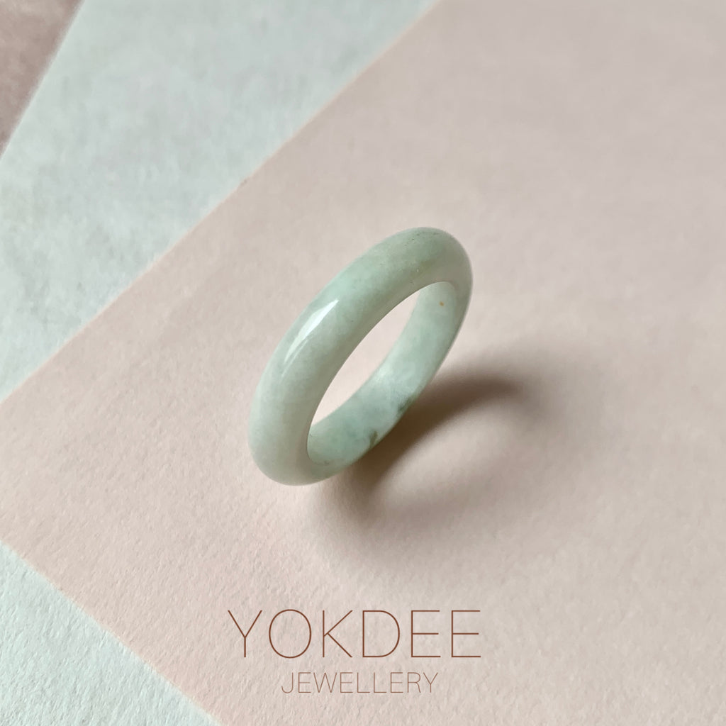 19.2mm A-Grade Light Green Jadeite Ring Band No. 161545