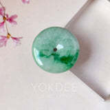 A-Grade Natural Moss on Snow Jadeite Donut No.172749