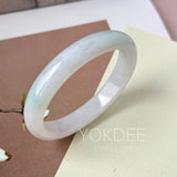 56.1mm A-Grade Lilac Green Jadeite Modern Oval Bangle No.152024