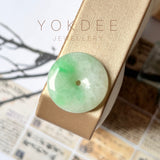 A-Grade Natural Moss on Snow Jadeite Donut Pendant No.220711