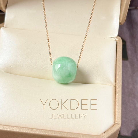 A-Grade Natural Moss On Snow Jadeite Barrel No.172831