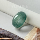 16.2mm Icy A-Grade Ocean Blue Jadeite Ring Band No. 162583