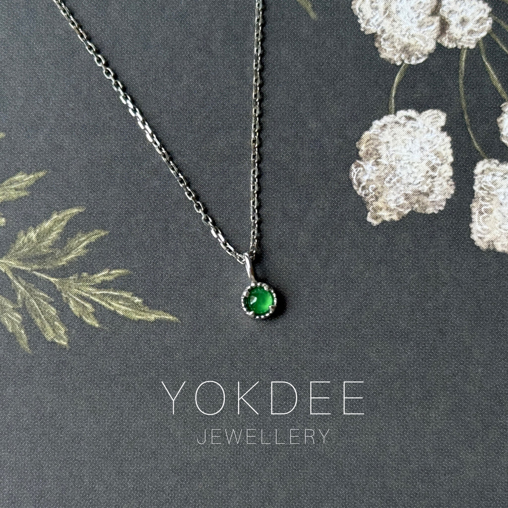 Icy A-Grade Imperial Green Jadeite Petite Dolly Pendant (White) No.172641