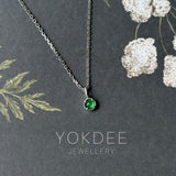 Icy A-Grade Imperial Green Jadeite Petite Dolly Pendant (White) No.172641
