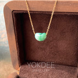 A-Grade Natural Imperial Floral Jadeite Jelly Bean Pendant No.172945