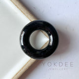A-Grade Natural Black Jadeite Bagel Piece No.172155