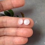 A-Grade Natural Pink Jadeite Round Cabochon Pair No. 130303