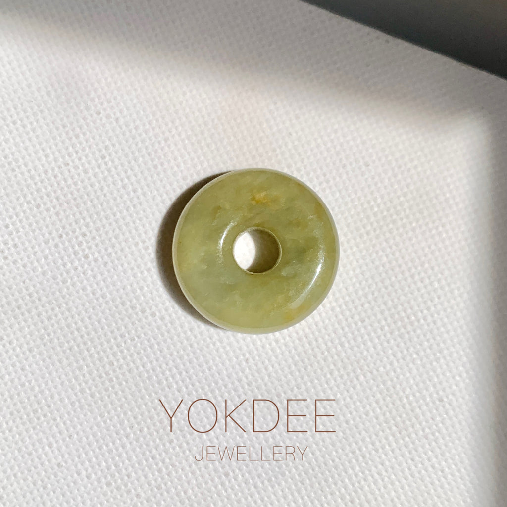 A-Grade Natural Yellowish Green Jadeite Bagel Piece No. 172663