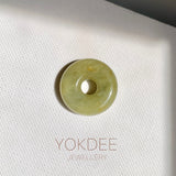 A-Grade Natural Yellowish Green Jadeite Bagel Piece No. 172663