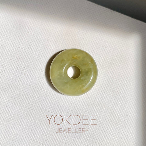 A-Grade Natural Yellowish Green Jadeite Bagel Piece No. 172663