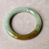 54.7mm A-Grade Natural Earthy Tone Jadeite Bold Traditional Round Bangle No. 151111