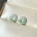 8.27cts A-Grade Natural Moss on Snow Jadeite Donut Pair No.180818