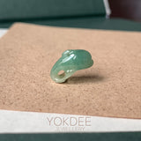A-Grade Light Bluish Green Jadeite Dolphin Pendant No. 172969