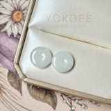 10.82cts A-Grade Natural White Jadeite Donut Pair No.180852