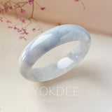 58mm A-Grade Natural Purple Blue Jadeite Modern Round Bangle No.151574