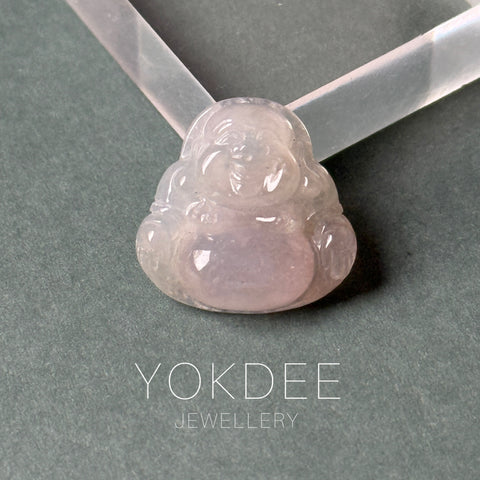 Icy A-Grade Natural Pink Jadeite Jade Buddha Pendant No.170394