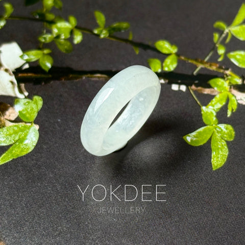 16mm A-Grade White Jadeite Ring Band No. 162605