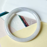 55.2mm A-Grade Natural Light Lavender Green Jadeite Traditional Round Slim Cut Bangle No. 152217