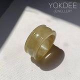 20.1mm A-Grade Yellow Jadeite Archer Ring Band No.161718