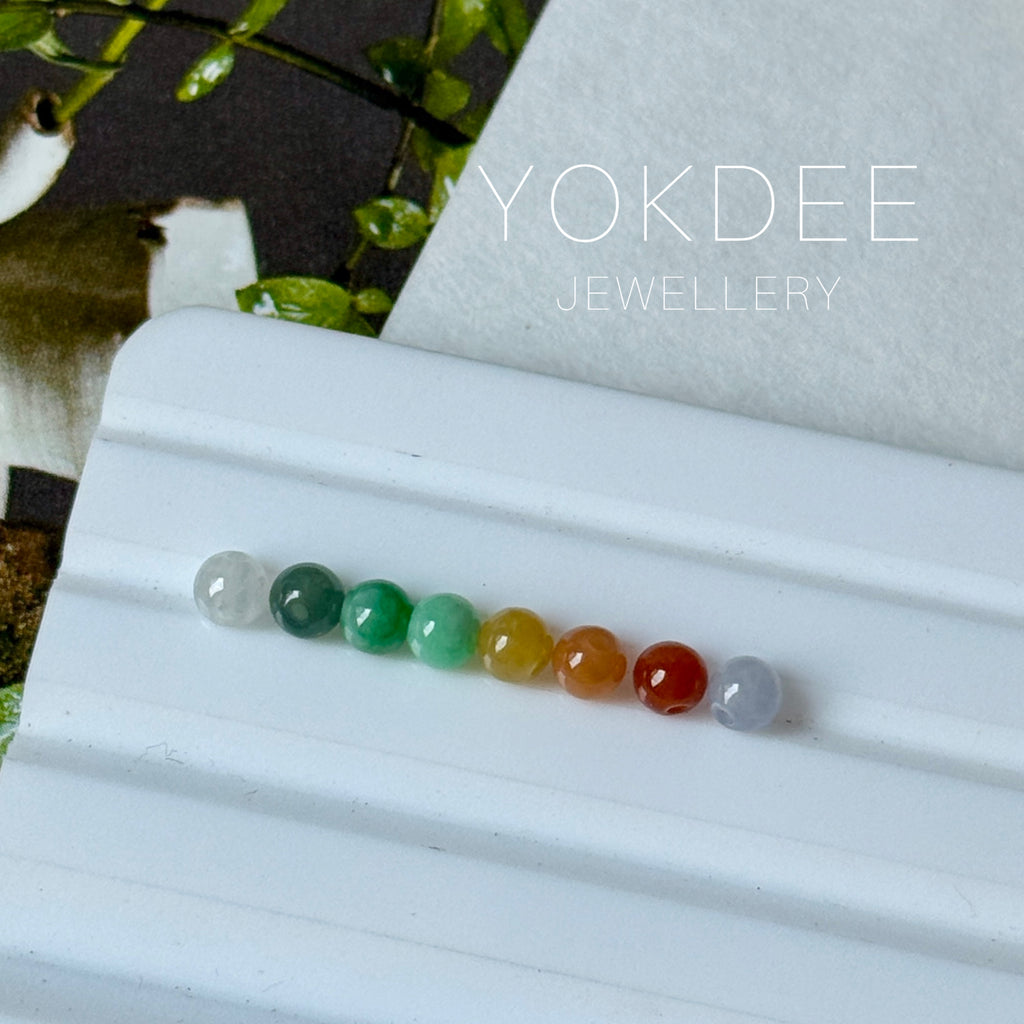 A-Grade Natural Rainbow Jadeite Beads Set No.173013