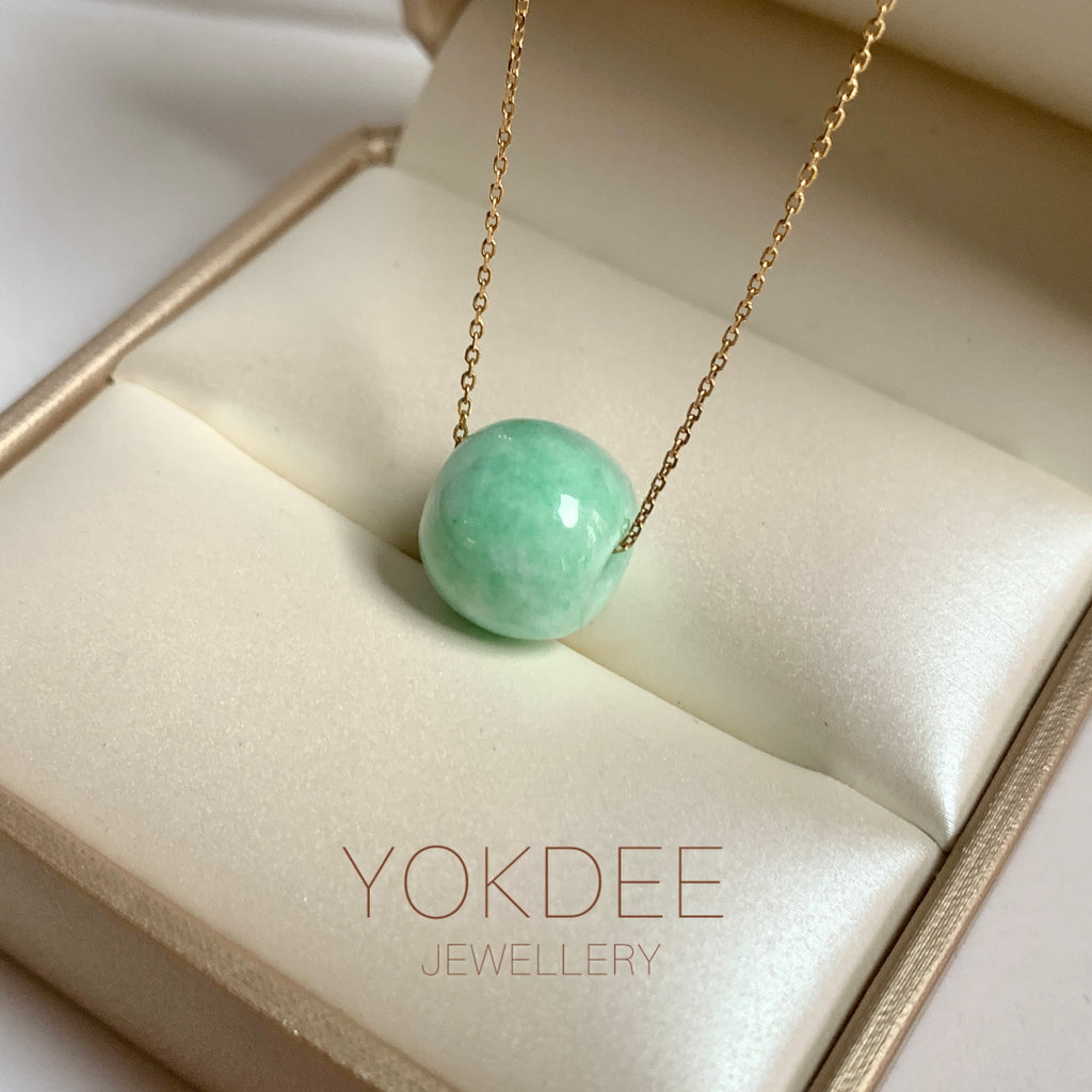 A-Grade Natural Moss On Snow Jadeite Barrel No. 172678