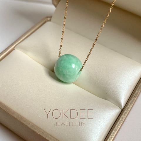 A-Grade Natural Moss On Snow Jadeite Barrel No. 172678