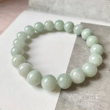 10mm A-Grade Natural Sage Green Jadeite Beaded Bracelet No. 190531