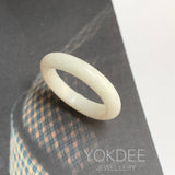 20mm A-Grade Natural White Jadeite Ring Band No. 161685