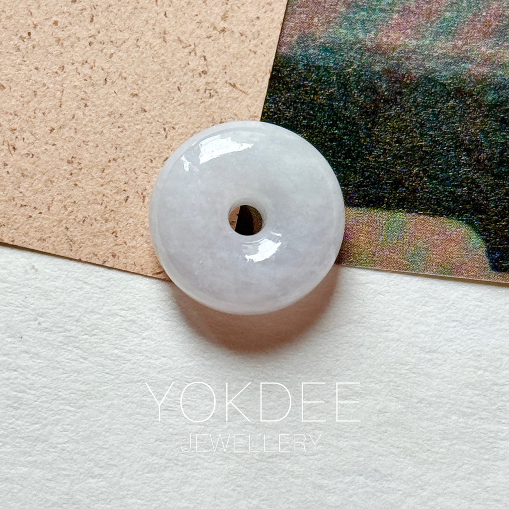A-Grade Natural Light Lavender Jadeite Bagel Piece No. 172949