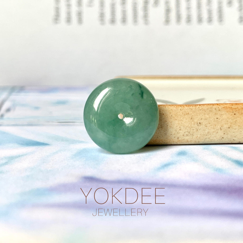 A-Grade Natural Bluish Green Jadeite Donut No.172507