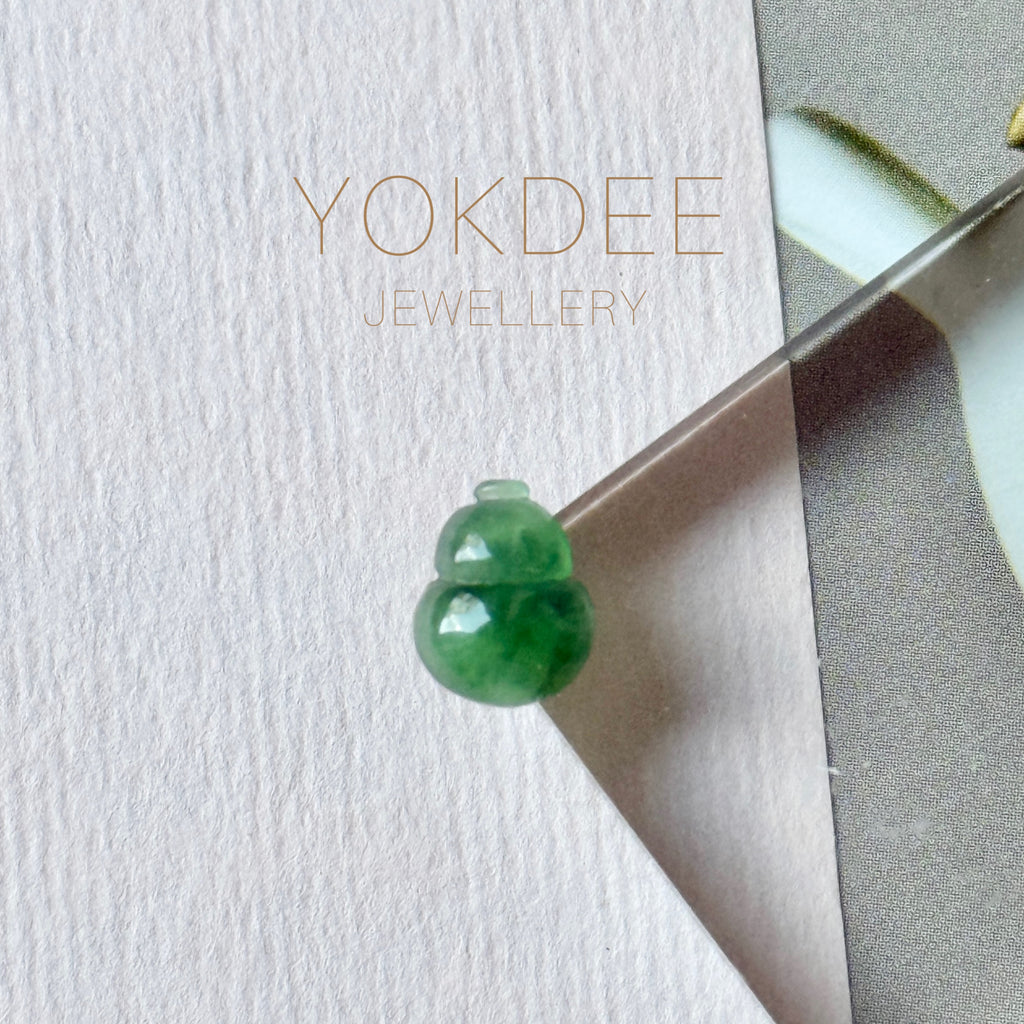 Icy A-Grade Natural Dark Bluish Green Jadeite Hulu (Calabash) No.130524