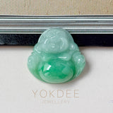 A-Grade Natural Moss On Snow Jadeite Buddha Pendant No.172723