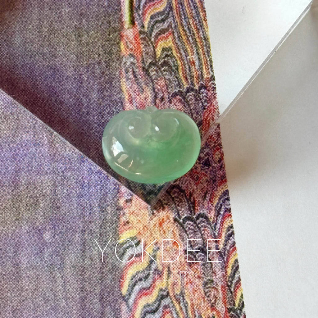 Icy A-Grade Apple Green Jadeite Ruyi Pendant No. 172989