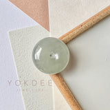 A-Grade Natural Light Bluish Green Jadeite Donut No.172065
