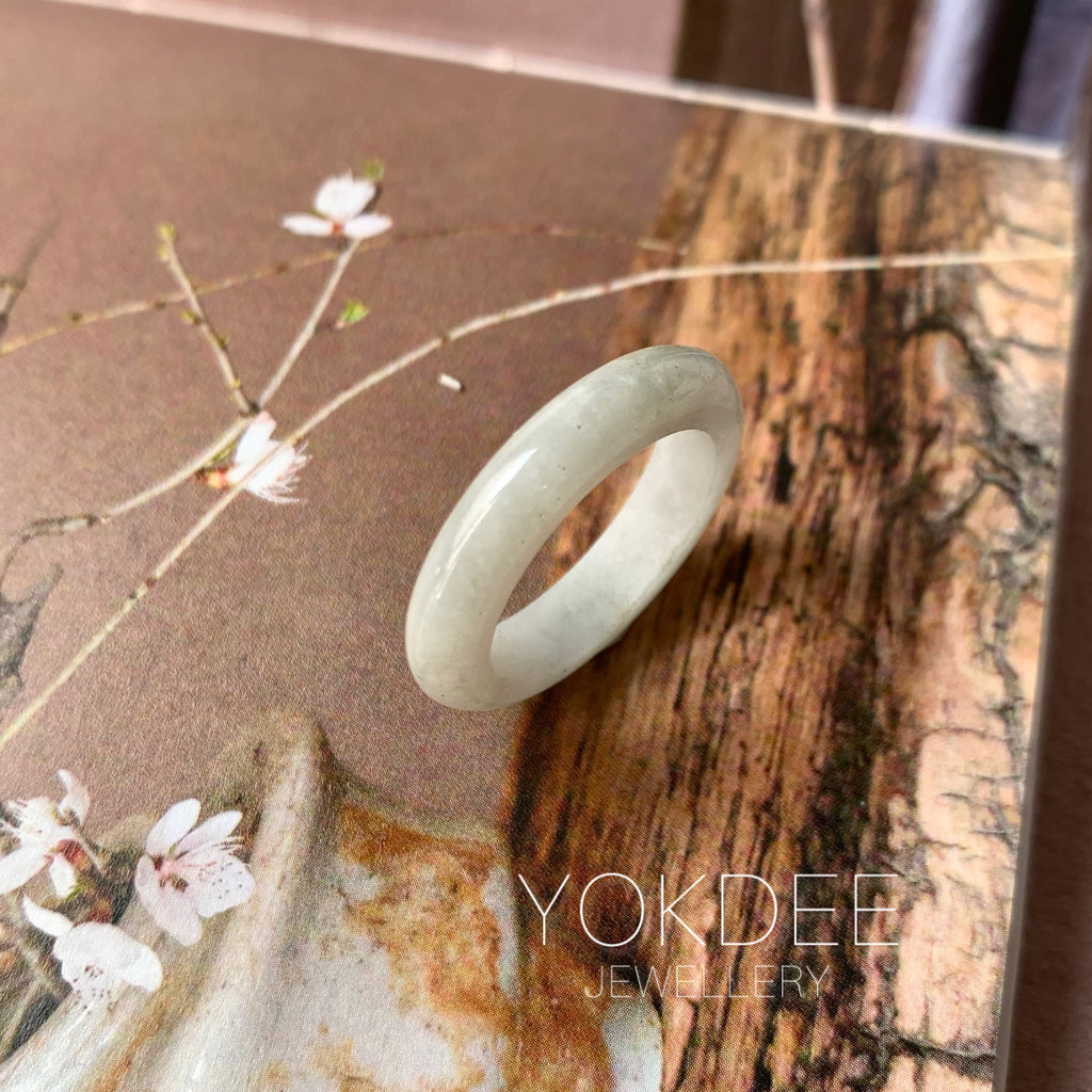 17.6mm A-Grade Light Green Jadeite Ring Band No. 161826