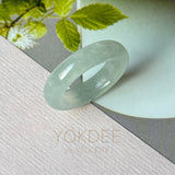 15.1mm Icy A-Grade Natural Light Green Jadeite Ring Band No. 162641