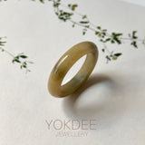 18.9mm A-Grade Natural Yellow Black Jadeite Ring Band No. 161734