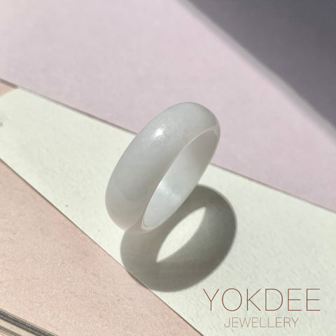 19.1mm A-Grade Natural Light Lavender Jadeite Ring Band No.161784