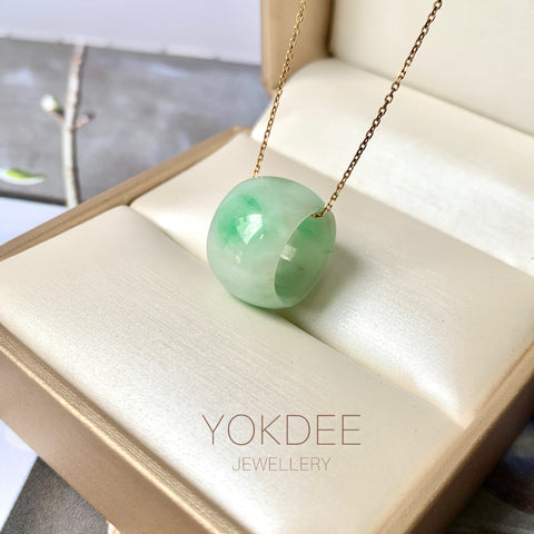A-Grade Natural Moss On Snow Jadeite Barrel No. 171785