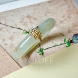 49.1mm A-Grade Natural Osmanthus Floral Jadeite Modern Oval Bangle with Osmanthus Embellishment No.152204