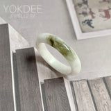 21.6mm A-Grade Natural White Green Jadeite Ring Band No. 161699