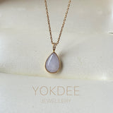 A-Grade Natural Lavender Jadeite Farbella Pear Pendant No. 172833
