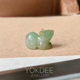 A-Grade Green Yellow Jadeite Rat Pendant No. 172966