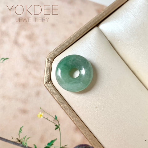 A-Grade Natural Bluish Green Jadeite Bagel No.172884