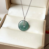 Icy A-Grade Natural Dark Blue Jadeite Donut Pendant No.172868