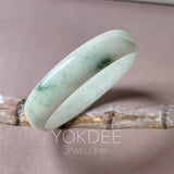 52.4mm A-Grade Natural Floral Jadeite Modern Round Bangle No.152191