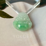 A-Grade Natural Moss On Snow Jadeite Buddha Pendant No.172722
