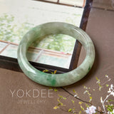 51.9mm A-Grade Lavender Green Jadeite Modern Round Bangle No.151803