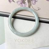 58.7mm A-Grade Natural Light Green Jadeite Traditional Round Bangle No.152086
