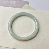 55.2mm A-Grade Natural Light Green Jadeite Traditional Round Bangle No.152089